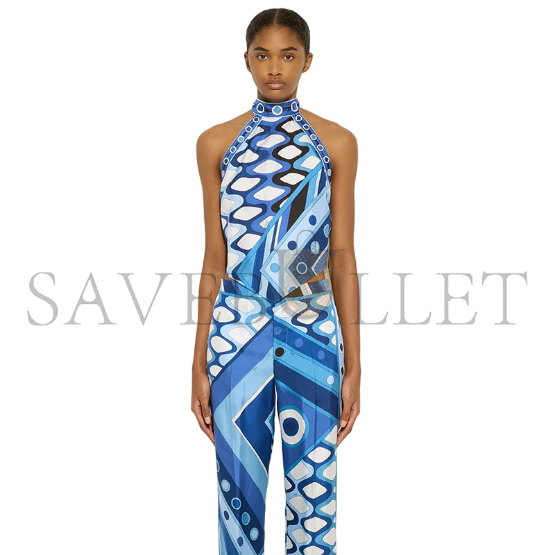 PUCCI VIVARA PRINT SLEEVELESS TOP 5URM035U730P10